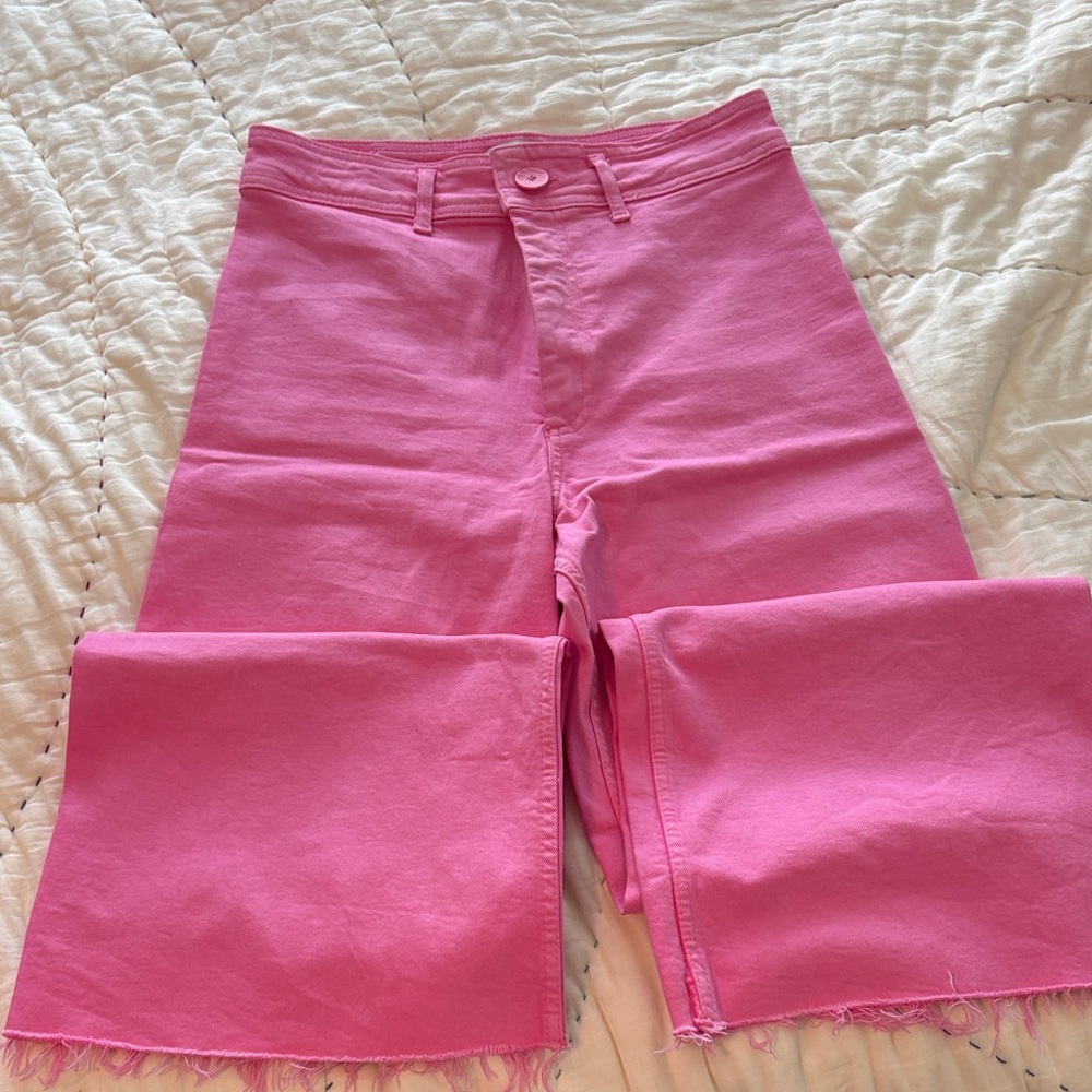 Zara Bright Wide Leg Maria Pants in Pink
